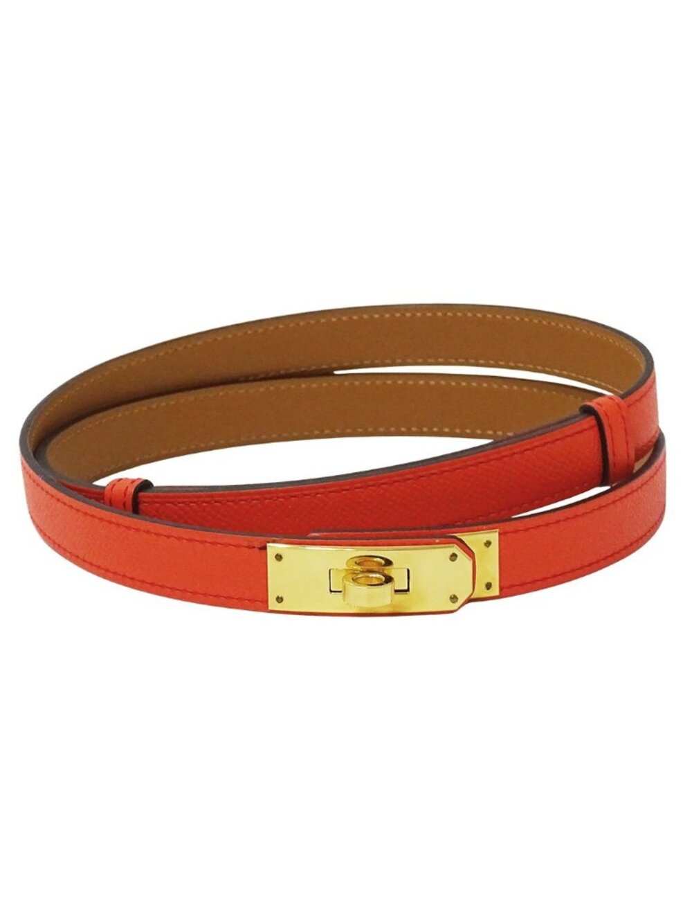 Hermes Kelly 18 Belt Veau Epsom Rose Texas Gold Hardware